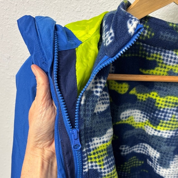 Eddie Bauer Kids M (10-12) 3 in 1 Jacket w Green Lining, Glove Snaps, Like New - Picture 3 of 12